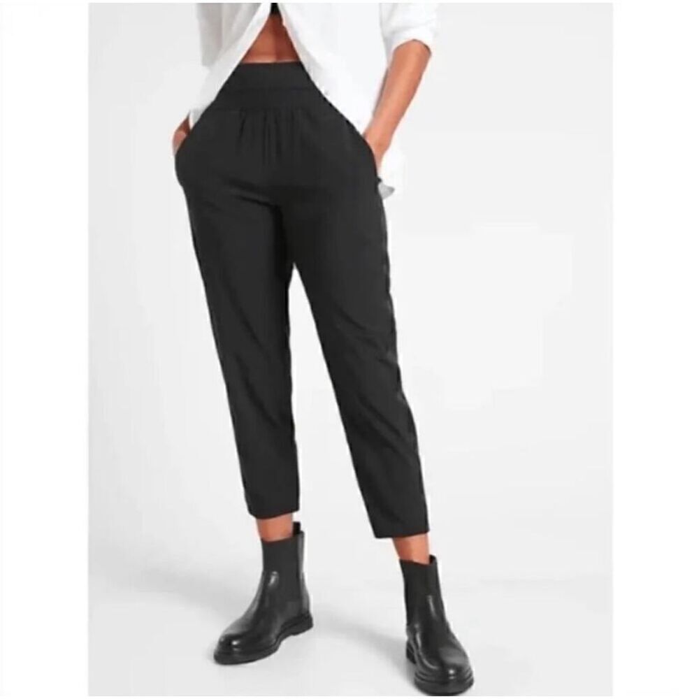 Athleta black nolita slim tapered cropped pant size 6